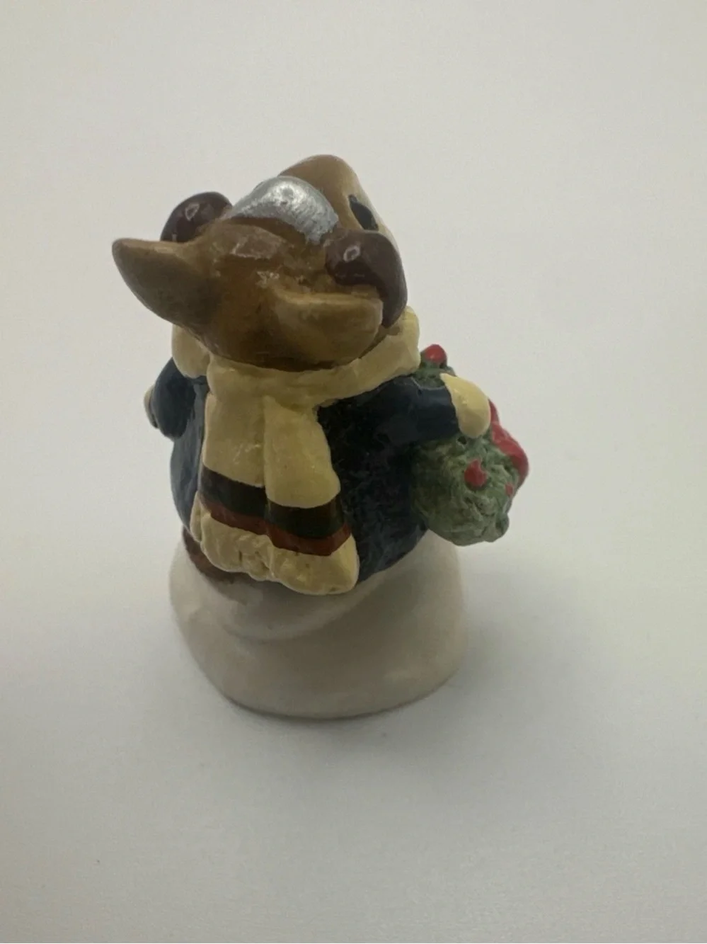 Wee Forest Folk HOLLY MOUSE Blue Coat M-087 Christmas 1982 Annette Petersen WFF